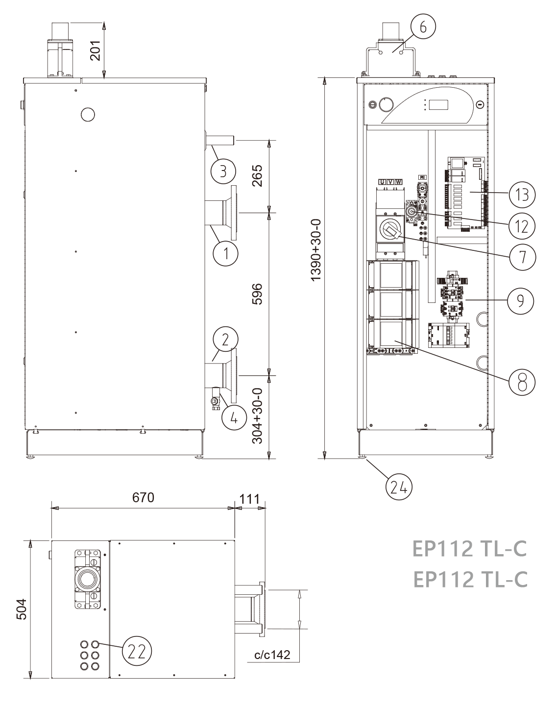 威美博尼商用电热水模块锅炉EP 112-350 TL-C