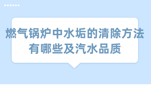 燃气锅炉中水垢的清除方法有哪些及汽水品质